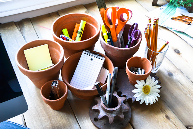 potted pens and pencils a funky little 5 minute repurpose, cleaning tips, flowers, organizing, repurposing upcycling, Nice outfits guys Great party What do pots say at office parties anyway