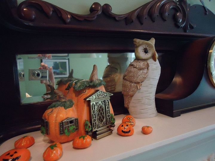 decorating for fall and to have some fun, seasonal holiday d cor, I set up this display while hubby was at work
