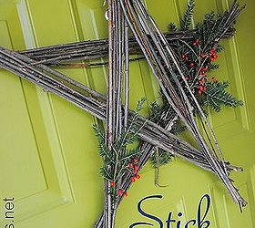 stick star door decor, crafts, seasonal holiday decor