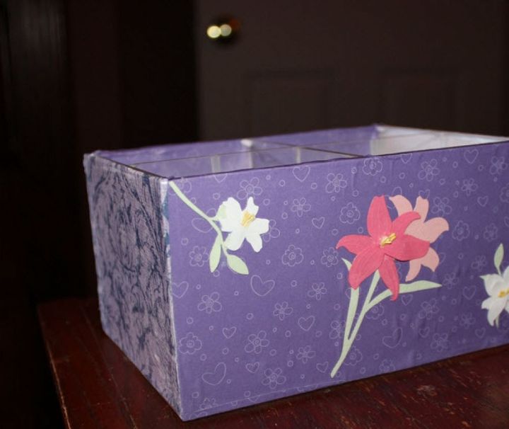 decoupage makeup brush container, crafts, decoupage, repurposing upcycling, added two layers of mod podge to exterior