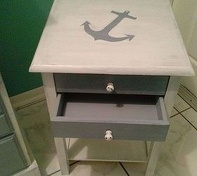 coastal chic dresser night stand makeover, painted furniture, The great little matching stand 2