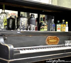 repurposed piano with many options for functionality, Or use it as a bar see more options in the full posting Visit us at for more repurposing fun