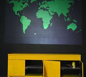 painted wall mural and dresser, painted furniture, Use a projector to put image on the wall Trace the lines with a pencil or chalk