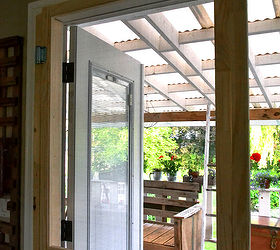 how to screen french doors for only 35 each, doors, The hinges were mounted to the door and 2x6 That s all it took