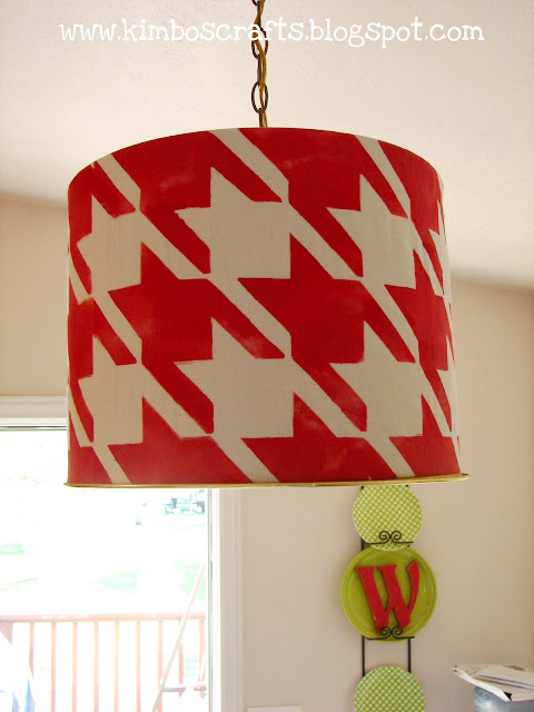 learn how to stencil a diy drum light, kitchen design, living room ideas, painting, wall decor