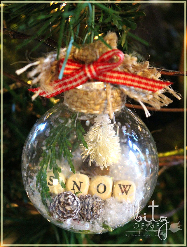 diy rustic country shaker ornaments, christmas decorations, crafts, seasonal holiday decor, Include mini elements like trees letter beads faux greenery and more