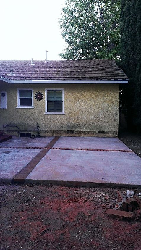 how about a mosaic to cover up newly exposed outside stucco, curb appeal, decks, patio, We have tried to clean it but the stains are still there