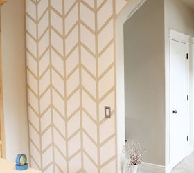herringbone pattern accent wall, diy, home decor, how to, kitchen design, paint colors, painting, wall decor