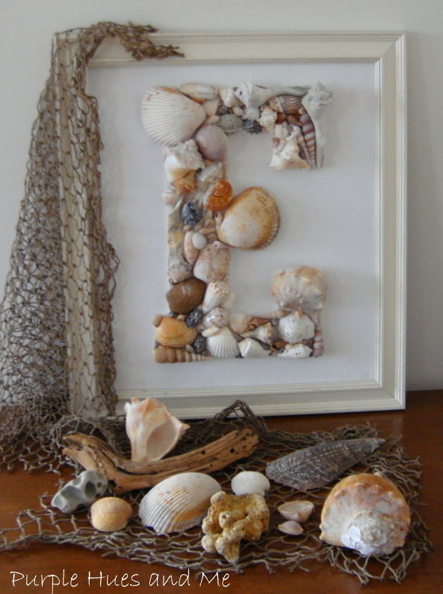 diy seashell monogram, crafts