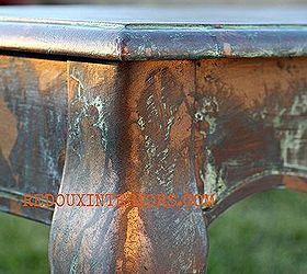 the best diy s upcycled furniture projects and tutorials by redoux, painted furniture, repurposing upcycling, How to achieve this aged copper look using Modern Masters Metallic Paints and their Aging Solution Easy to learn and stunning results