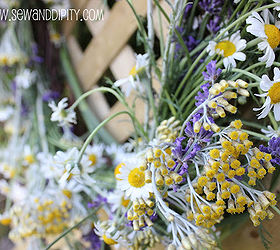 fresh herb wreath, crafts, gardening, wreaths, Chamomile Helichrysum and Lavender