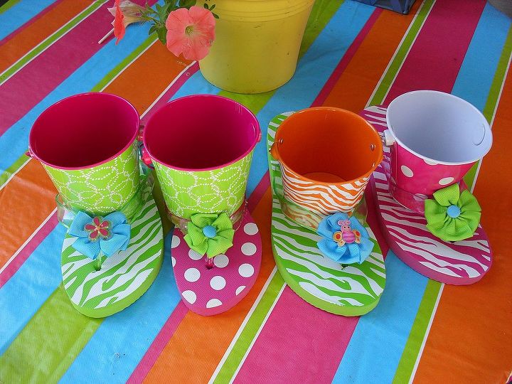 repurposing purses boots and crocs into fun decor, flowers, gardening, repurposing upcycling, HerbPotts Glue the potts on and plant UR favorite herbs