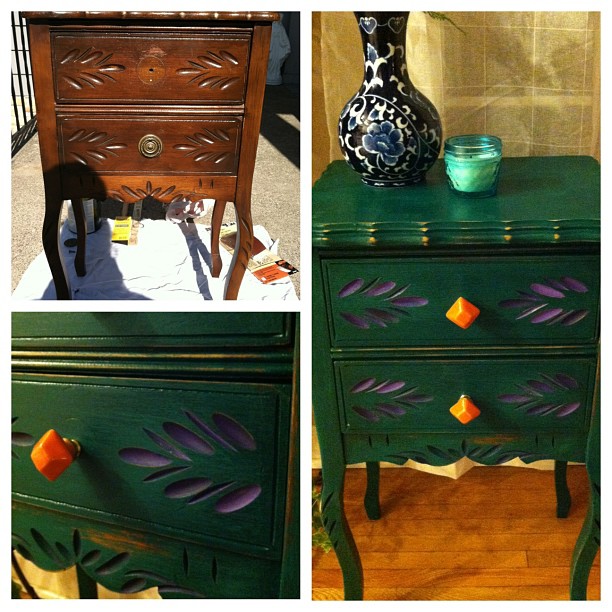revived side table night stand, painted furniture