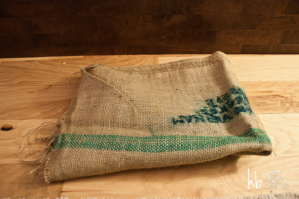 diy burlap frame mat, repurposing upcycling, I used a burlap coffee bag from