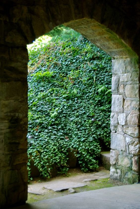 tea house steps at stan hywet, architecture, gardening, stairs, A stone grotto gives respite just below the tea houses