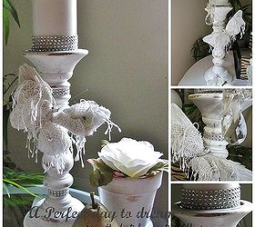 candle holder made shabby chic 2 of 5, crafts, repurposing upcycling