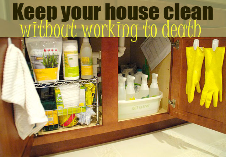 how to keep your home clean without working to death, cleaning tips, Along with my deep cleaning and delegation strategy I store my supplies in a portable caddy for efficiency