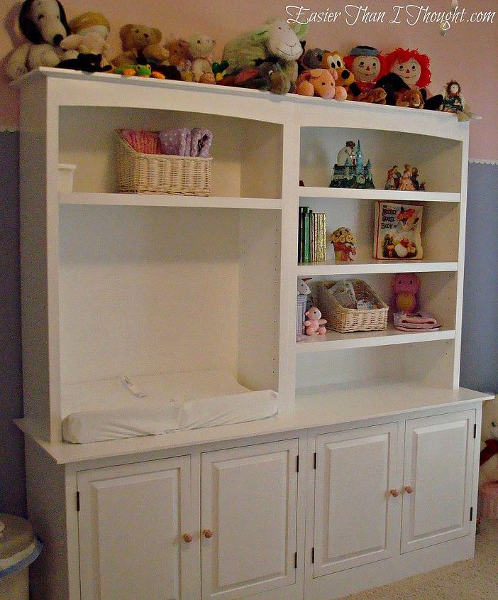 entertainment center to changing table system, painted furniture, repurposing upcycling