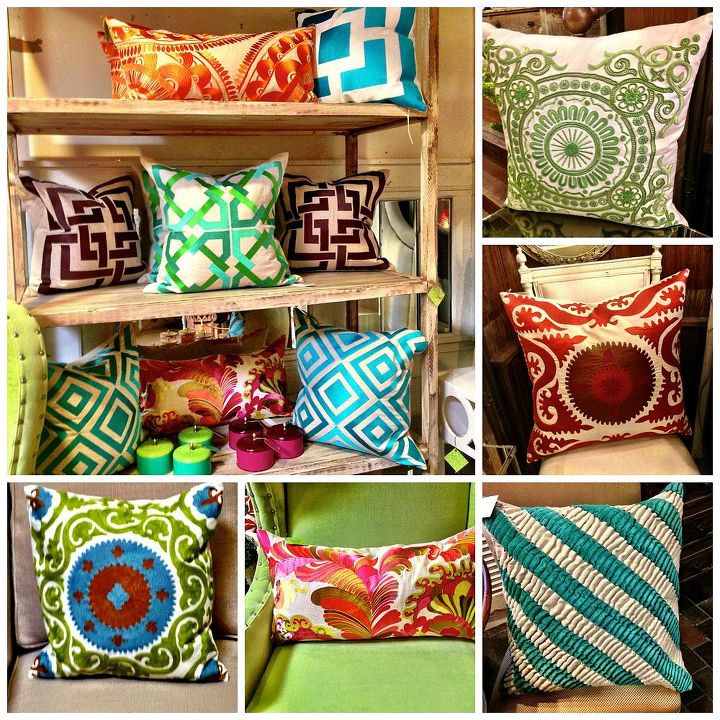 fleaing on friday, home decor, Pretty pops of pillow color