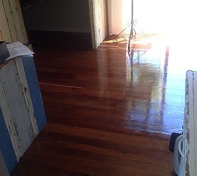 old barn wood used for flooring, flooring, repurposing upcycling, Look at that shine