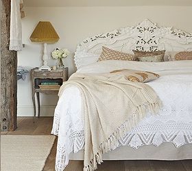 2013 hot decorating trend 11 anything embroidered knotted knitted ribbed or, home decor, mason jars, shabby chic, Lace and embroidery is everywhere in glam to shabby chic bed linens