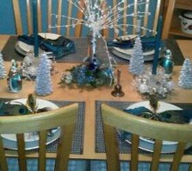 my blue and silver christmas 2012, seasonal holiday d cor, The table is set