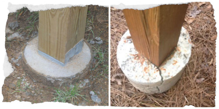why deck posts should not be set in concrete
