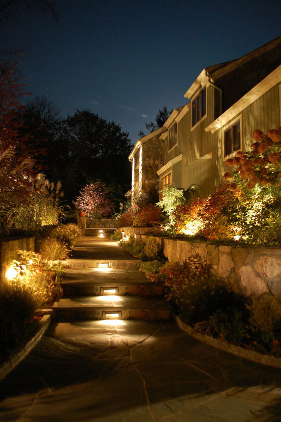 trd landscape designs, curb appeal, landscape, outdoor living, ponds water features, pool designs, Unique Lighting System with 35 watt bulbs