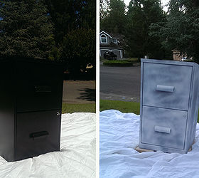 glamorous file cabinet makeover, painted furniture, Step 1 Clean and prime I like to use rubbing alcohol and prime with zinsser 123 or an oil based spray
