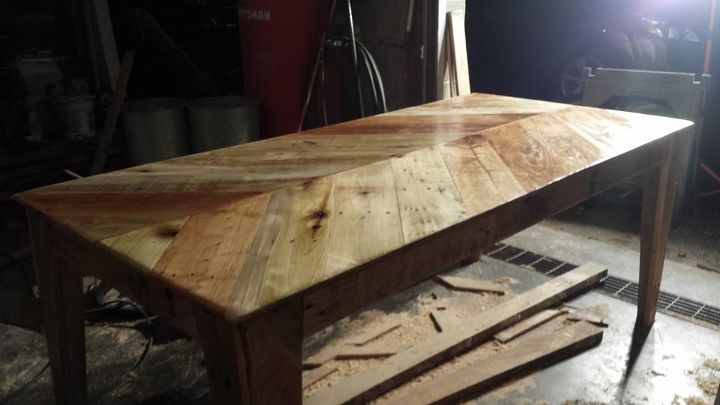 salvaged hardwood table, painted furniture, repurposing upcycling