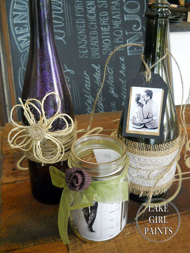 idias de decorao para frascos de pedreiro e garrafas de vinho