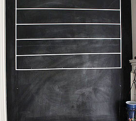 diy chalkboard calendar, chalkboard paint, crafts, painting, wall decor, Use your vinyl lines to outline the calendar and create the horizontal lines
