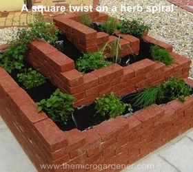 how to build a herb spiral garden, diy, flowers, gardening, homesteading, how to, perennial, A square twist on a herb spiral garden Perfect for corporate courtyards or formal gardens