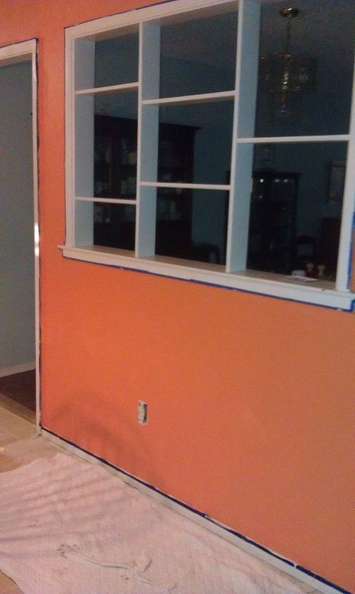 q bright orange walls in breakfast room, home decor, kitchen design, painting, Opposite side of breakfast room
