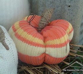 no sew sweater pumpkins, crafts, This one came from a striped sweater and is oh so cute
