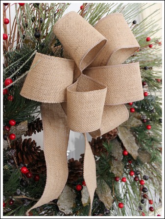 christmas wreath, christmas decorations, crafts, seasonal holiday decor, wreaths, I think burlap ribbon is one of the prettiest ribbon