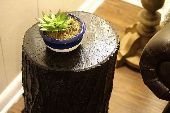 tree stump table, diy, painted furniture, rustic furniture, I love the rustic natural look of the stump table