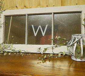 old window turned monogrammed mirror, repurposing upcycling, windows, I distressed it a little bit but I might go in and do a little more