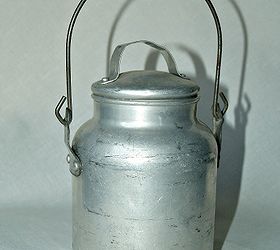 industrial vintage and antique finds a fresh look, repurposing upcycling, Vintage aluminum Farm Girl Milk Pail