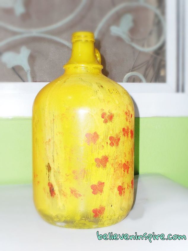 spray painted bottles fail, crafts, painting, First try FAIL