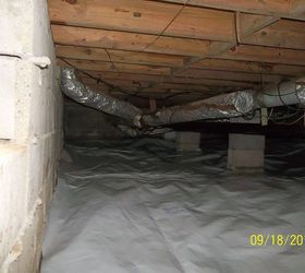 before amp after photos of encapsulating a crawlspace, home maintenance repairs