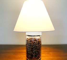 diy mason jar lamp, diy, lighting, mason jars, repurposing upcycling, My 5 minute coffee bean lamp