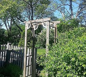 re purposed ladder becomes trellis, Finished trellis