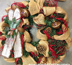 simply seasonal burlap decor, christmas decorations, crafts, seasonal holiday decor, wreaths, Burlap wreath