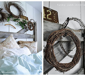 a horse gate and sawhorse for bedroom furniture, bedroom ideas, repurposing upcycling, I just like messy beds They look soft and full so I enhance it further with crumply pillows and a top sheet thrown across the width for colour and fullness