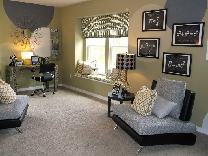 recent job for terri kemp interiors, bedroom ideas, home decor, painting, Oversized circles in a kids study area
