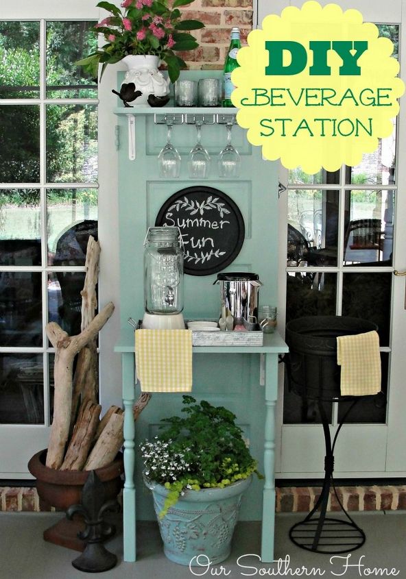upcycled beverage station, outdoor furniture, outdoor living, painted furniture, repurposing upcycling