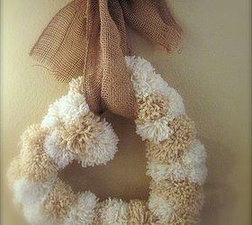 pom pom heart wreath, crafts, seasonal holiday decor, wreaths, My version of a Valentine Heart Wreath made from yarn pompoms