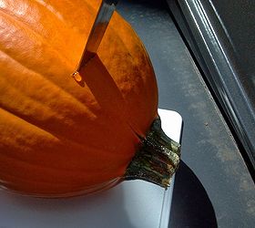 prep your pumpkin, go green, If you cook it whole before scooping out the seeds MAKE SURE TO VENT