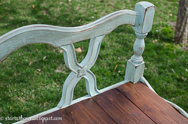 twin bed frame turned bench, painted furniture, repurposing upcycling